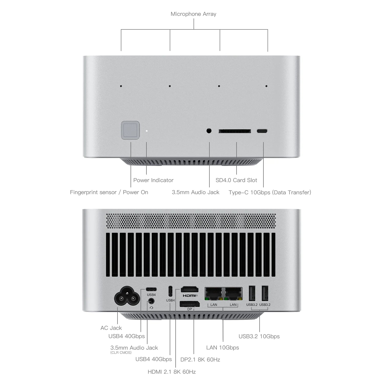 Beelink GTR9 Pro Mini PC Ryzen AI Max+ 395 16-Core 5.1GHz DDR5X 8000MHz WiFi 7 USB4 Windows 11 Pro AI Gaming Desktop