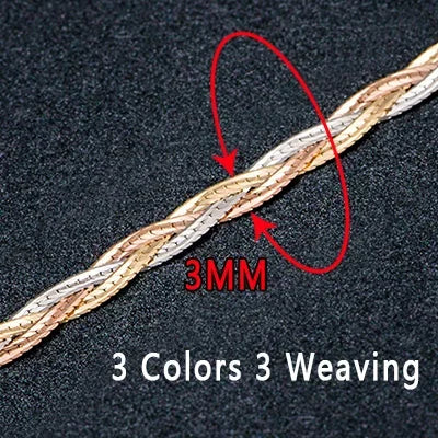 18k Gold Necklace New Weaving Wide Chain Unisex Women Men Girl Party Wedding Jewelry Trendy Hot Sale 2025 New Good Real 750 nice