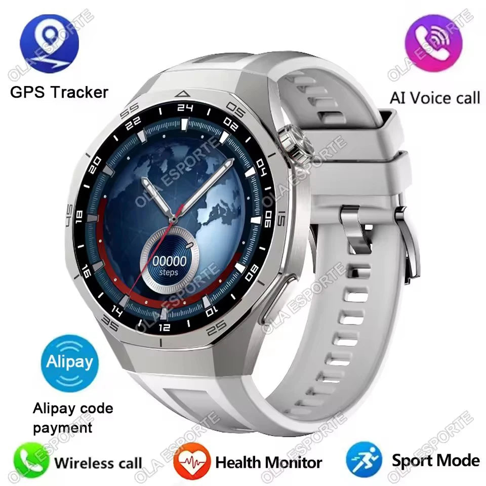 2026 New Watch 5 Pro GPS Track Smart Watch Men 360*360 AMOLED Screen NFC BT Call Waterproof Health Monitor Man Smartwatches IOS