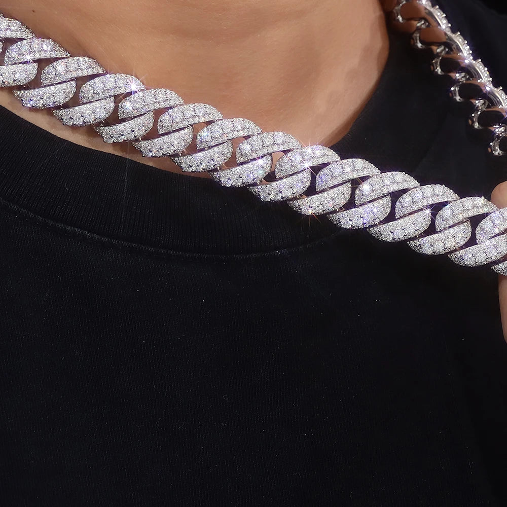 Luxury Tennis Necklace For Men Featuring Moissanite Suitable For Banquet Business Dinner And Prom Night