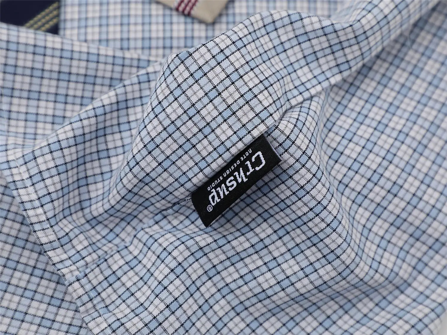 Retro Japanese Cartoon Dog Embroidery Plaid Double Collar Design Short Sleeve Cotton Shirt for Men And Women Couple Style Cas...