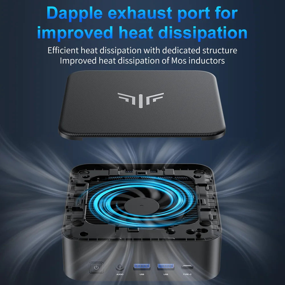 ACEMAGIC Mini PC with AMD Ryzen 5 7430U 16GB DDR4 512GB M.2 SSD Mini Gaming PC with USB Type-C Supports Triple 4K Display