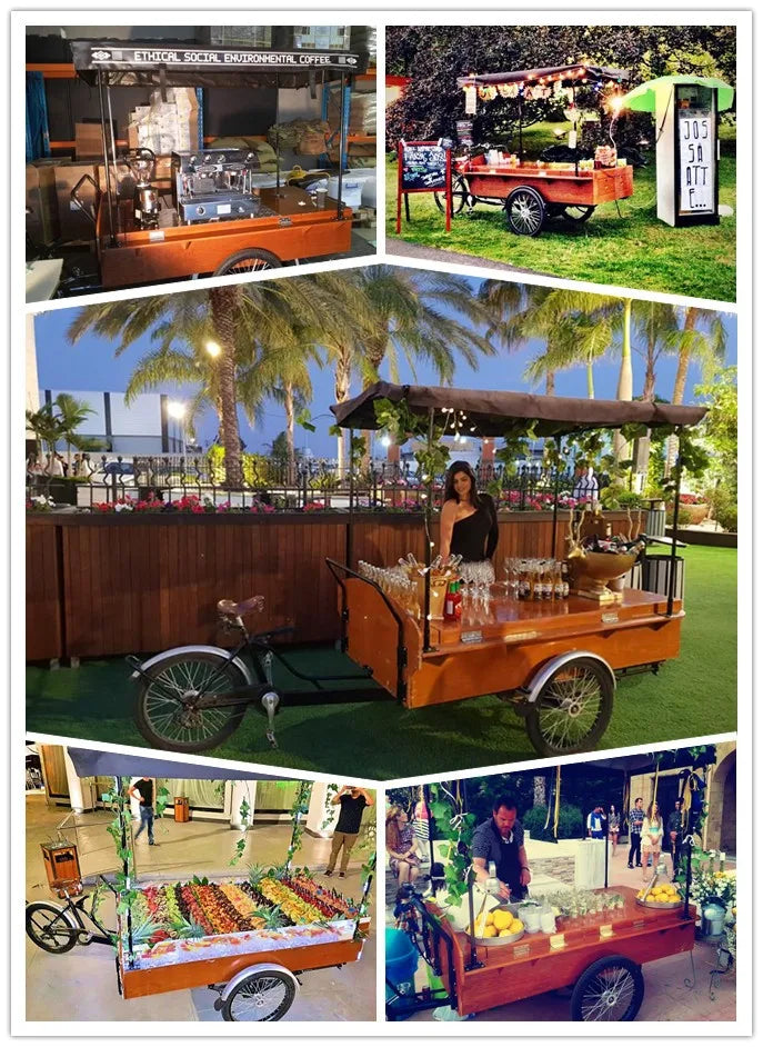 Three Wheel Coffee Bike High Load Capacity  Electric Tricycle
