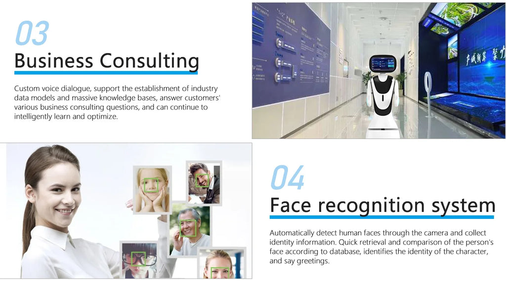 Smart Timo AI Service Robot with ChatGpt Face Recognition Voice Interaction Reception Robot