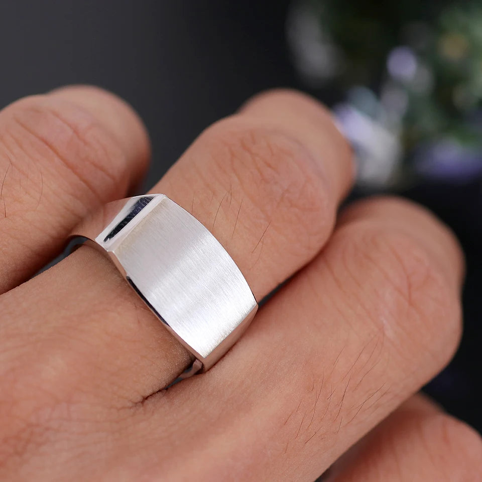 Provence Satin Finish Ring for Men 10K14K SolidGold Gradient band Minimalist Punk Wedding Parties Jewelry Personalized Custom