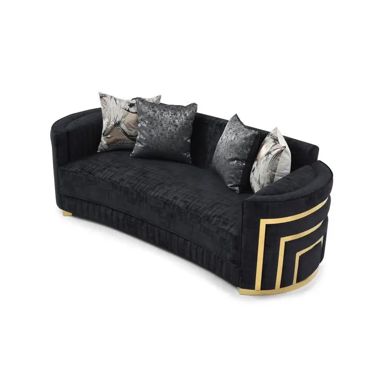 Black Sofa G00523A-S, Modern Design, Elegant and Comfortable Home Seating, Ideal for Living Room and Lounge Spaces