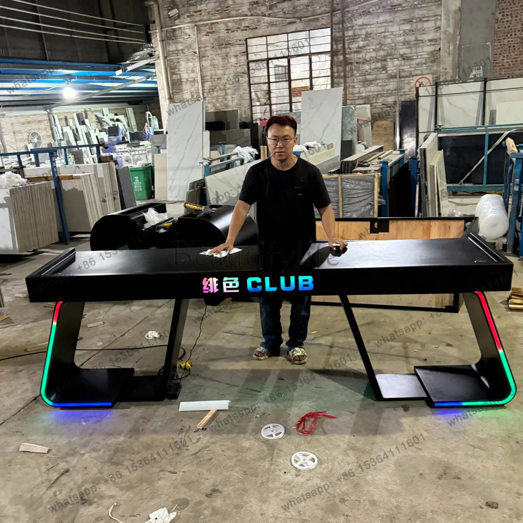 yj9 KTV bar DJ table DJing table Slow shake bar Voice-activated LED light-emitting disc player shelf can be moved