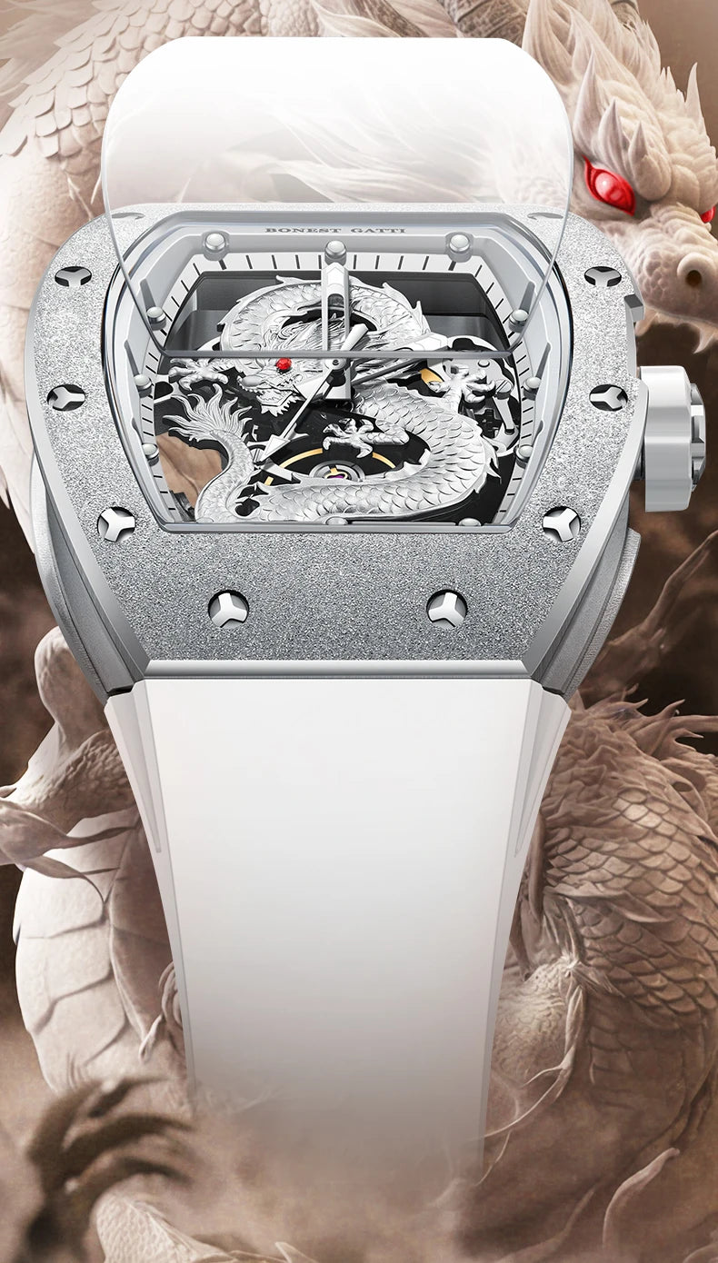 Bonest Gatti New Dragon Wrist Watch New Stainless Steel Case Luxury Fashion Business Watches for Men