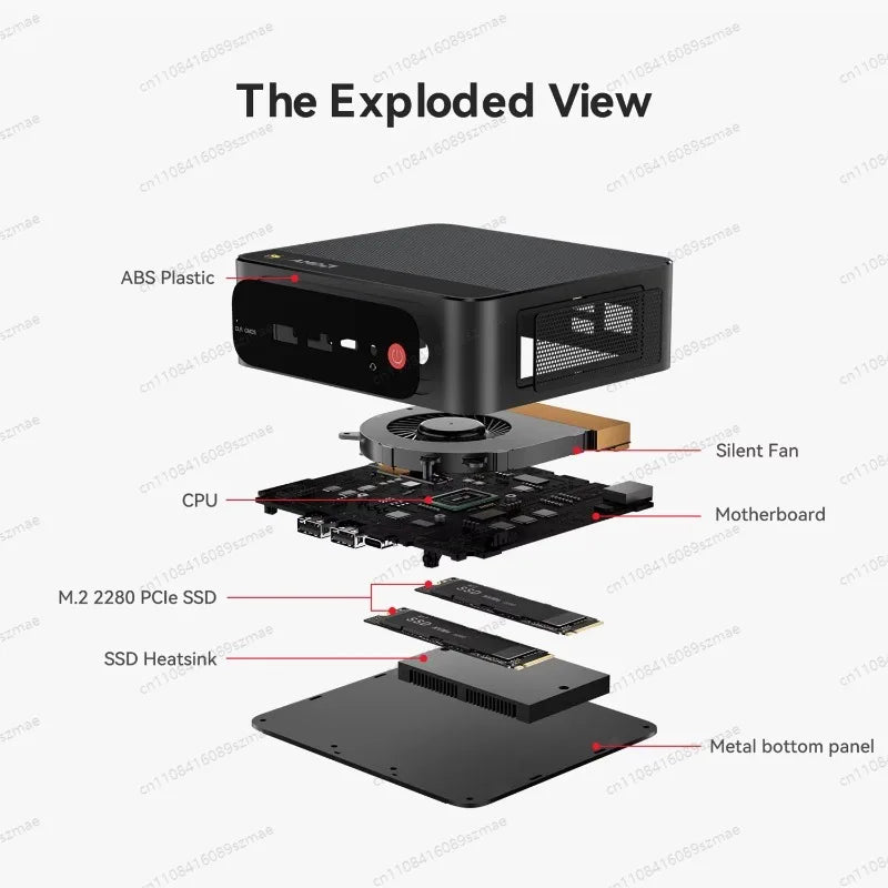 Ryzen 7 7735HS Mini PC, SER5 Max with 24GB LPDDR5 & 1TB PCIe SSD, WiFi 6 BT5.2, Triple 4K Display via HDMI/DP/USB-C