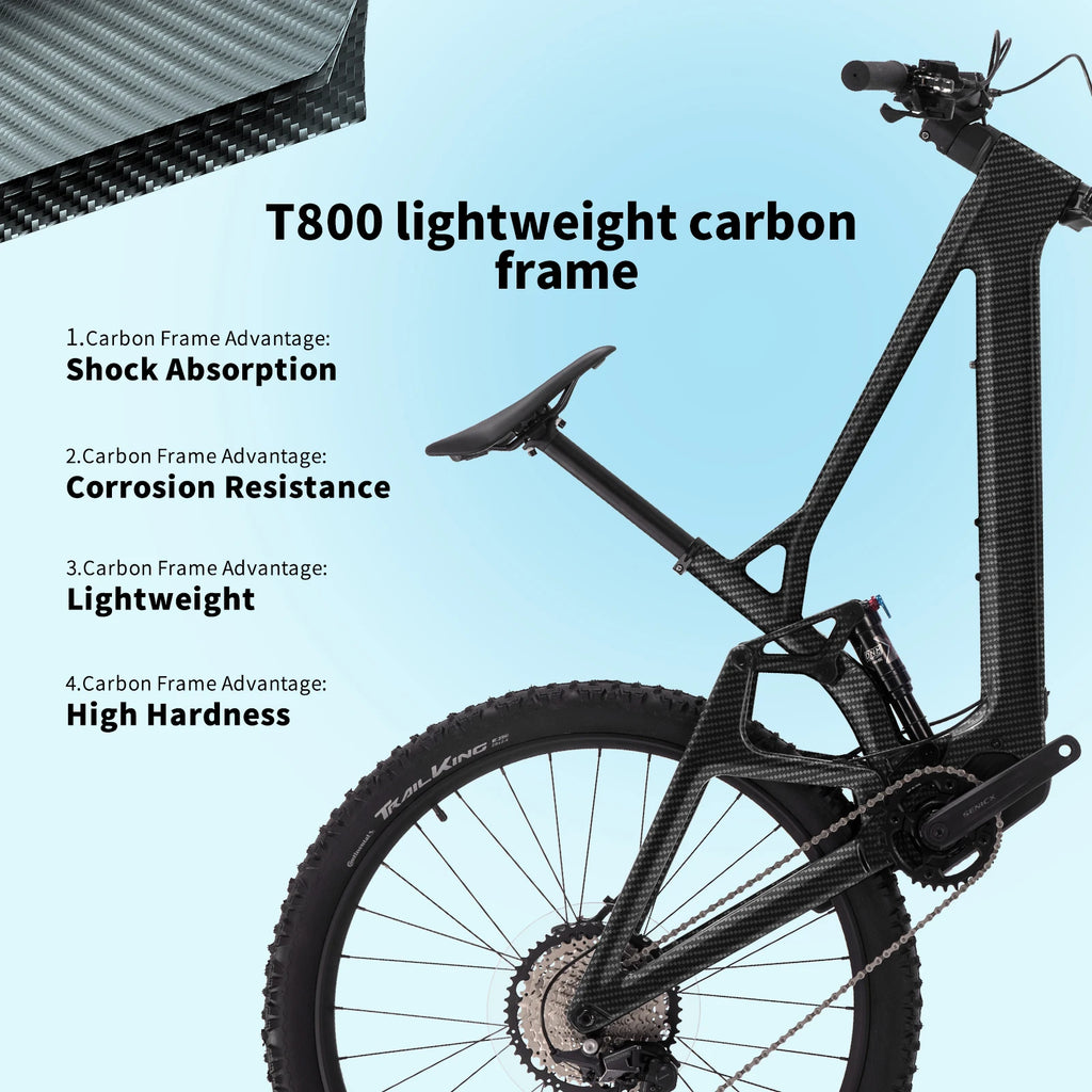 SAVA E-BIKE Mountain Bike 36V 10Ah Full-Suspension Carbon Fiber Mountain Bike 70km Range 12-Speed Electric-Assist Mountain Bike