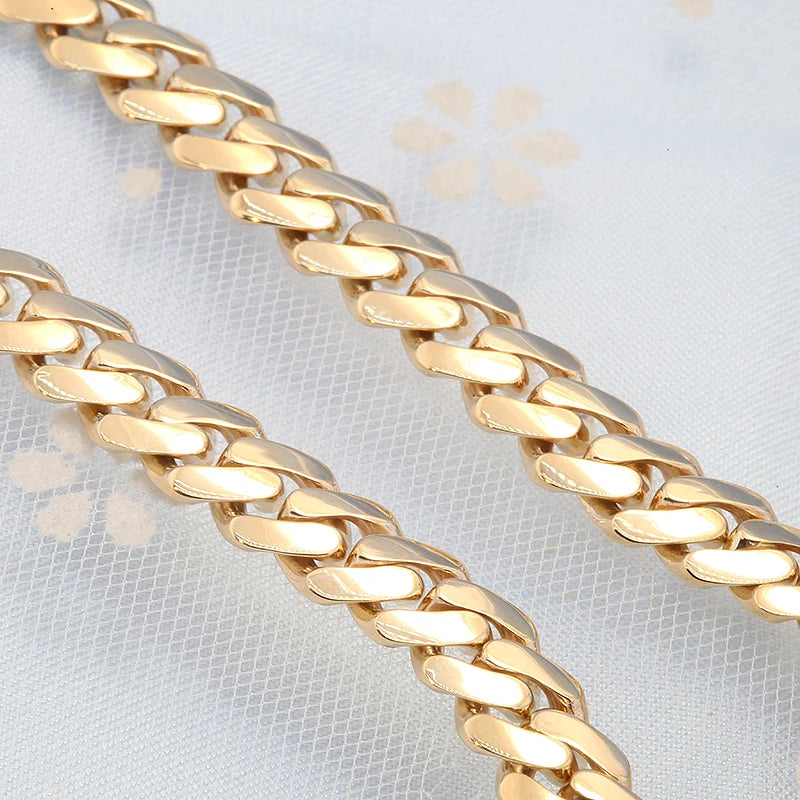 AEAW Miami Cuban Chain Necklace Bracelet 8mm For Men's Solid 10K Gold Punk Necklace Choker Link Chain Hip Hop Jewelry Gift
