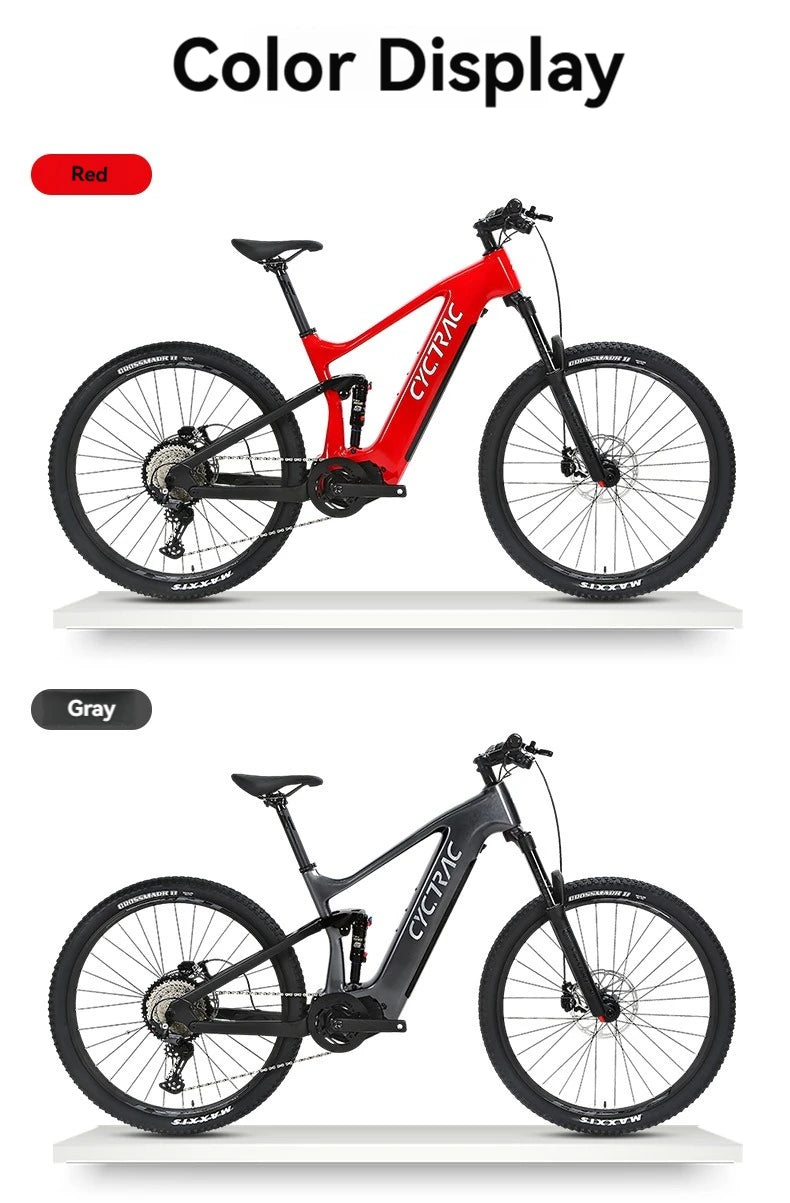 Hot Selling CYCTRAC Electric Bicycle Carbon Fiber Frame Electric Bike 29 Inch Electric Mountain Bike With Full Suspension