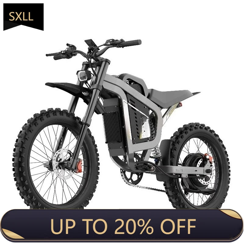 SXLL 6000W electric 72v racing motorcycle, sturdy hydraulic brakes, with auxiliary mode, long-distance off-road motorcycle, brus