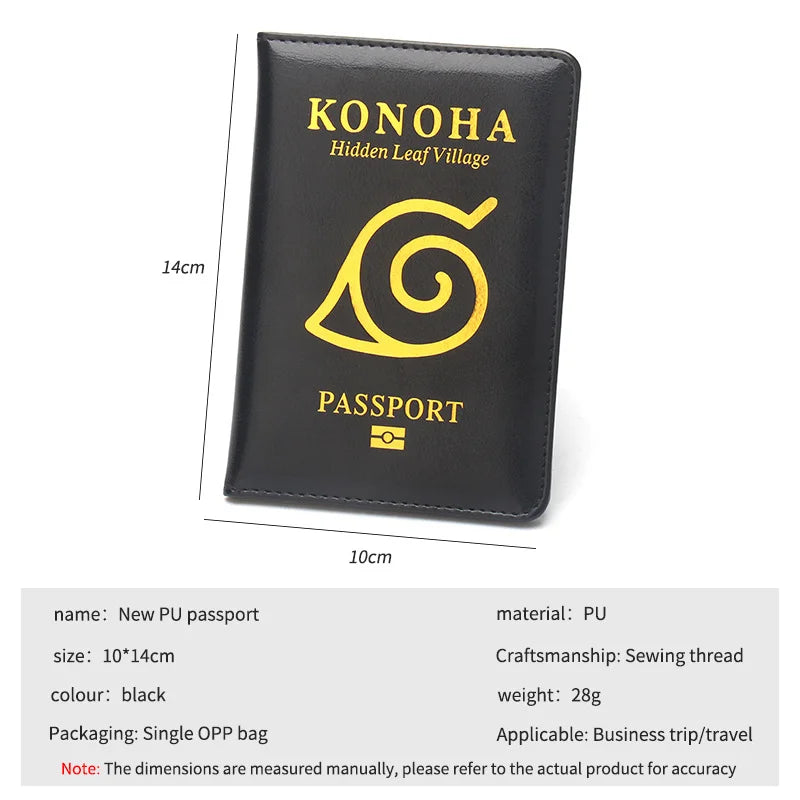 Japanese anime Naruto Konohagakure Anime peripherals Passport Holder Small gift anime merchandise