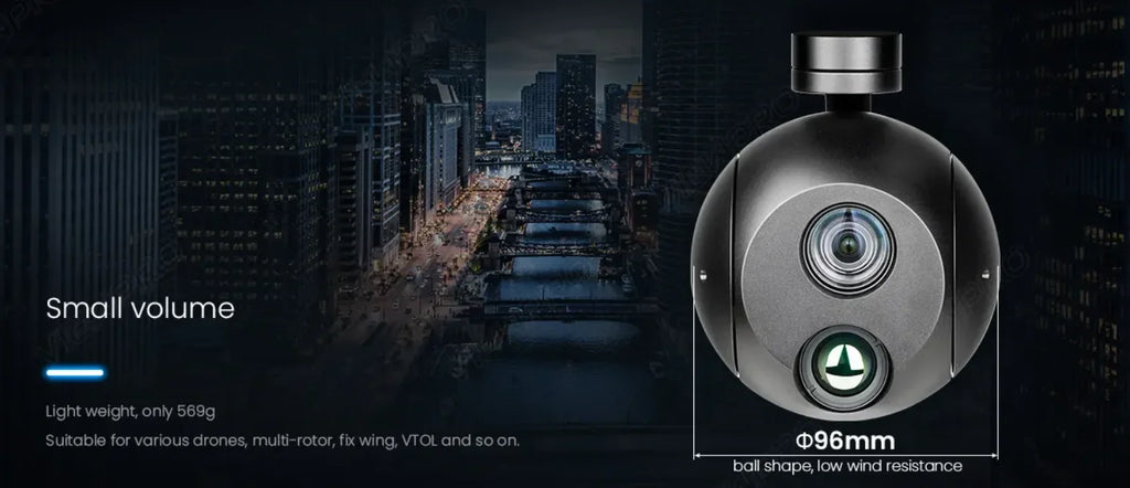 AI Tracking A10T Dual Sensor Gimbal Camera 10x Light Weight Drones Accessories