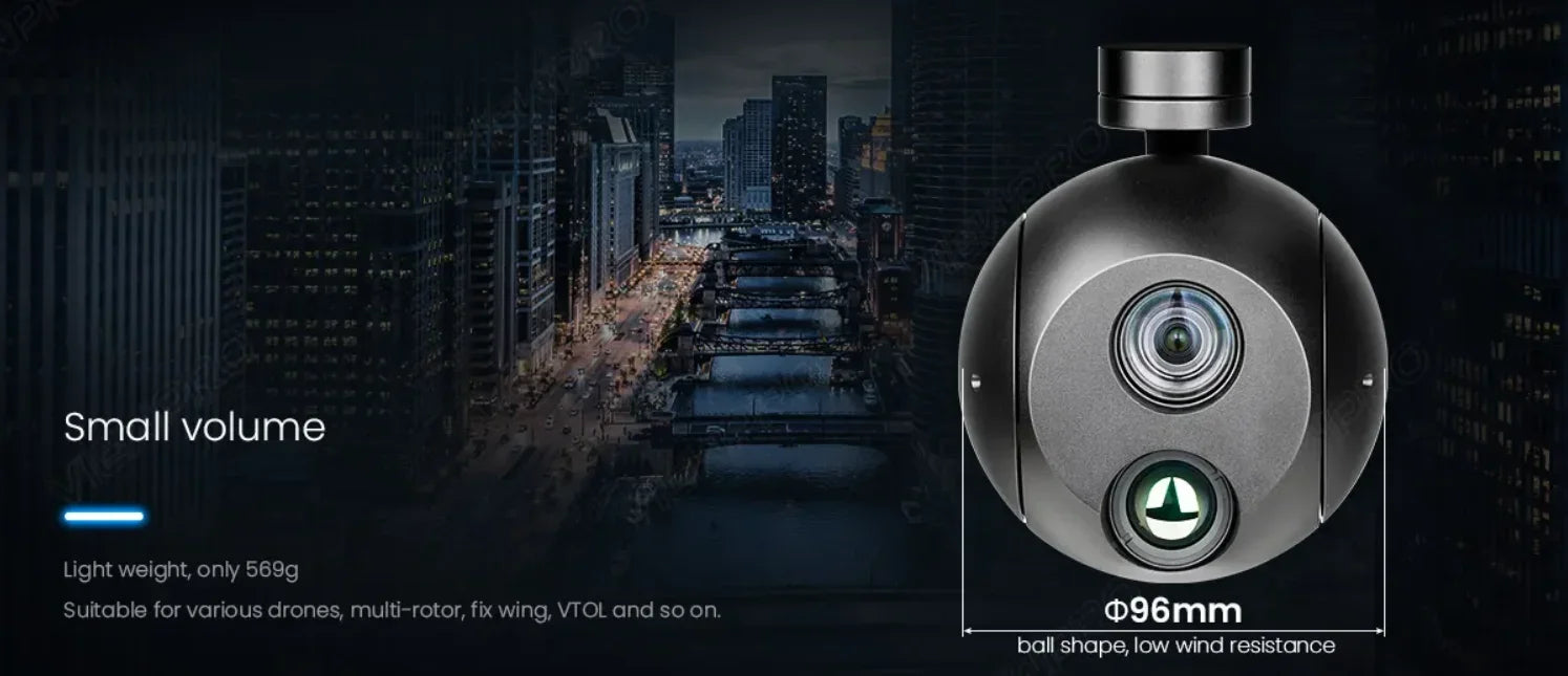 AI Tracking A10T Dual Sensor Gimbal Camera 10x Light Weight Drones Accessories