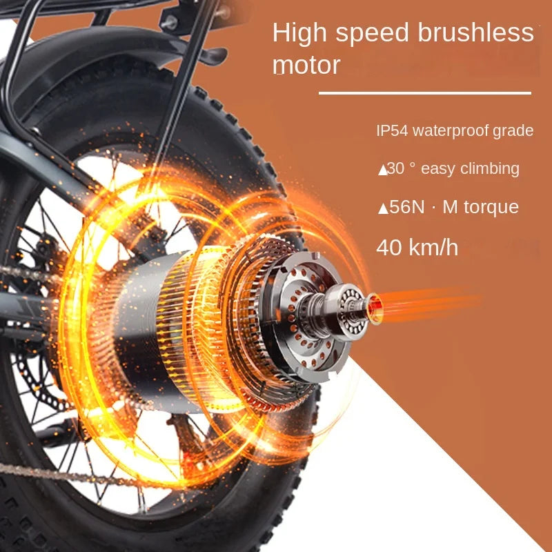 Mini MX21 folding electric bicycle 48v brushless motor 2000w maximum speed 53km/h E-Bike 20*4.0 tires city riding Electric Bike