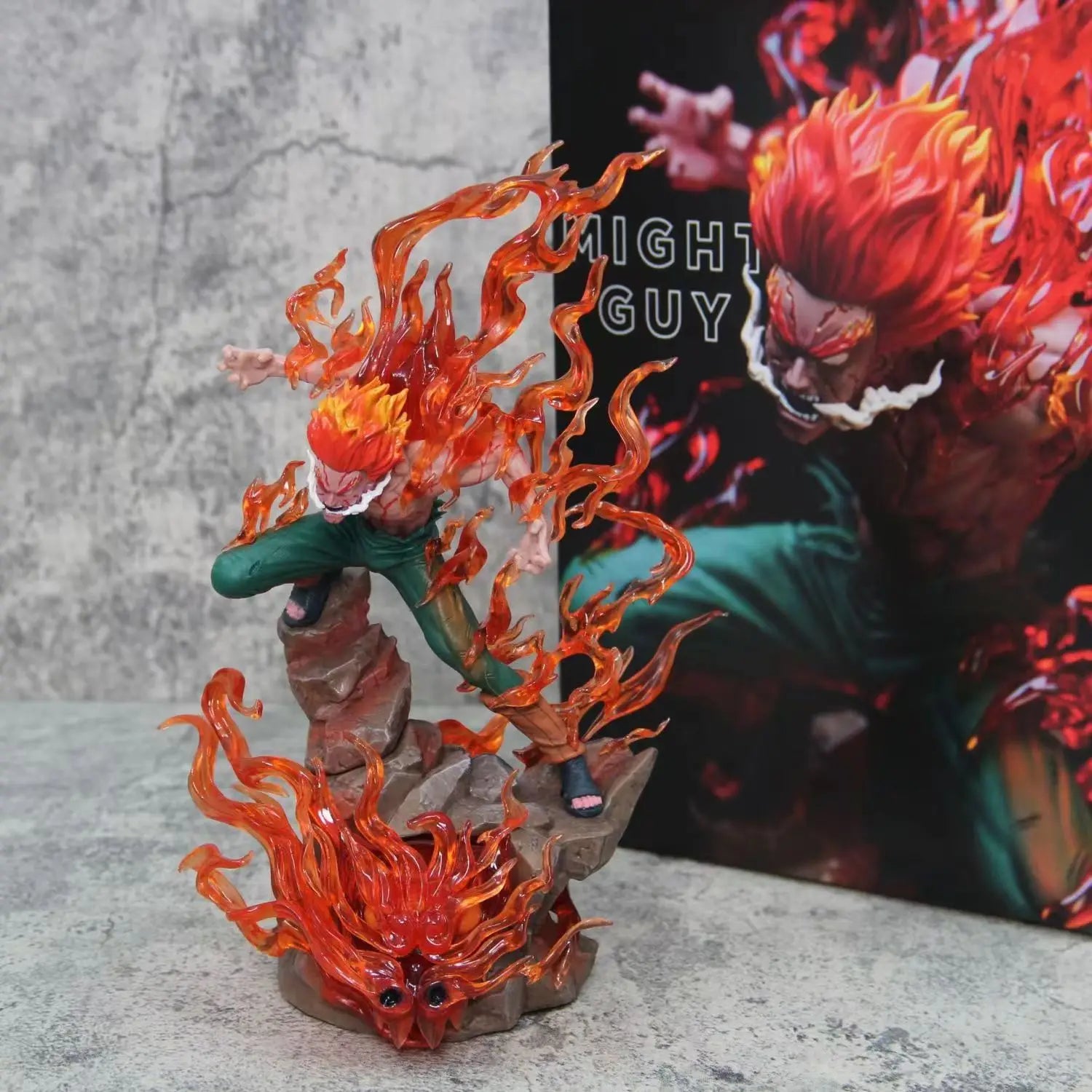 26cm Naruto Might Guy Figure Ten Years of Shinobi Anime Action Figure With Light Immortal Sitting Pvc Model Collection Toy Gift