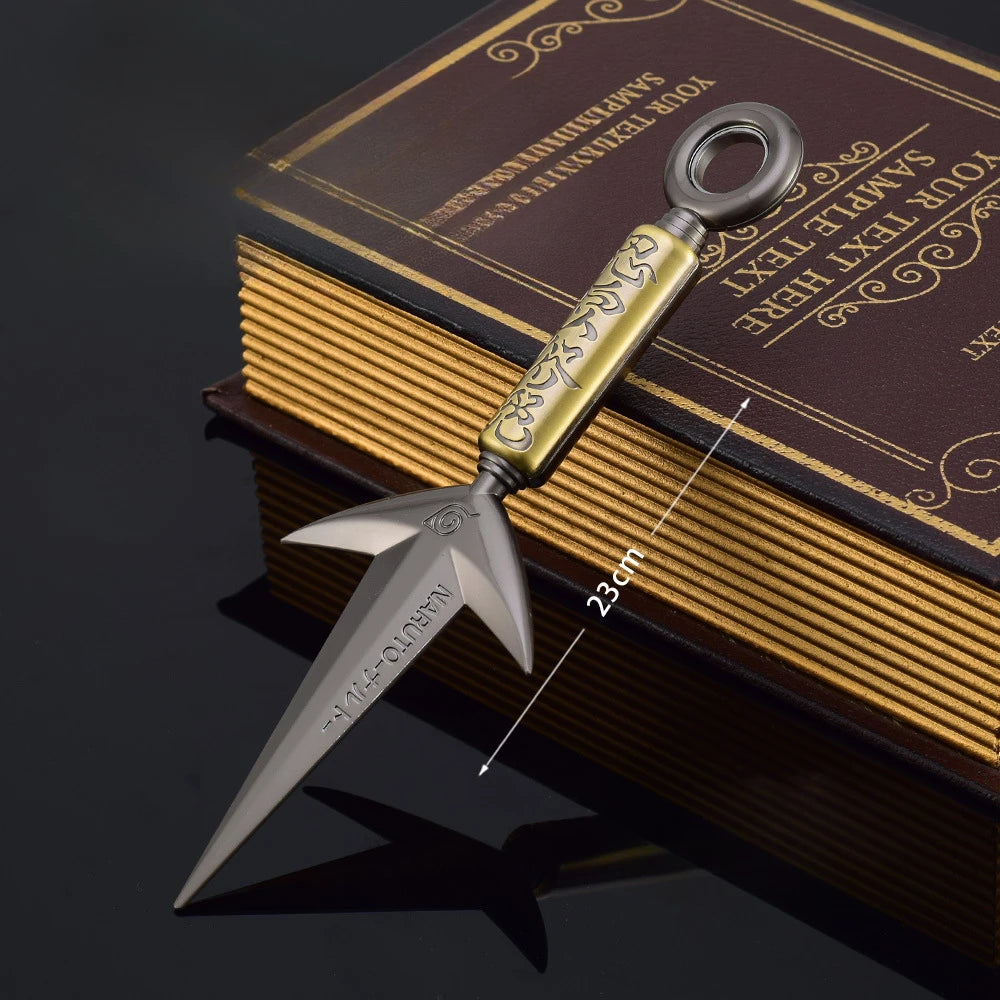 3 Styles Namikaze Minato Weapon 23cm/9.84inch Rotatable The Art of Flying Thunder God Kunai Metal Craft Model Turn Ninja Toys