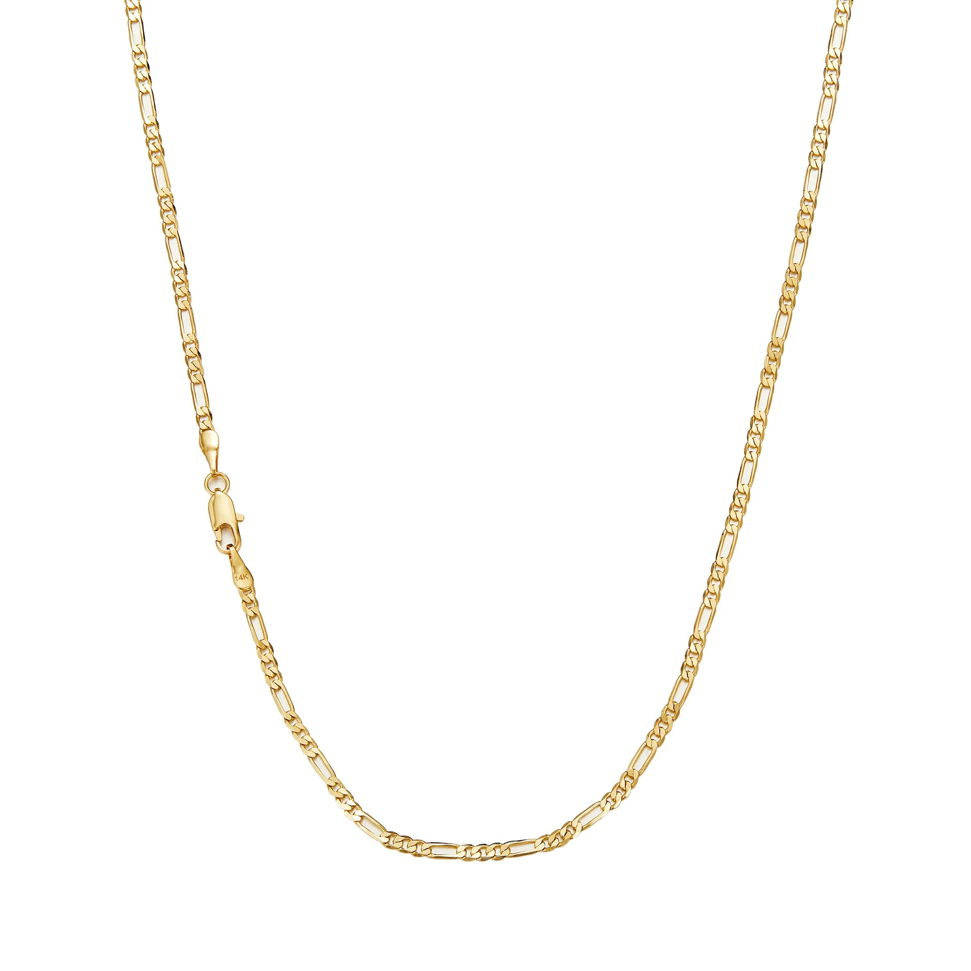 2.5-10mm Figaro Stainless Steel 14K Gold Plated Link Chain Necklace Fashion Women Men's Hip Hop Rock Jewelry