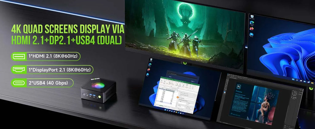 GMKtec Oculink Gaming PC K11 K8 Plus M7 AMD Ryzen 9 8945HS 8845HS 6850H 2*USB4 2*DDR5 2*2.5G LAN Windows 11 Mini desktops WiFi6