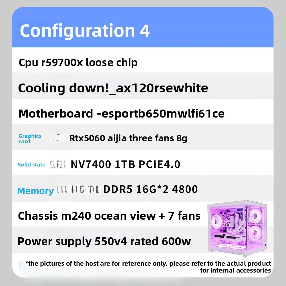 M240 13400F/9600X/5060 High Performance High Frame Gaming PC Host