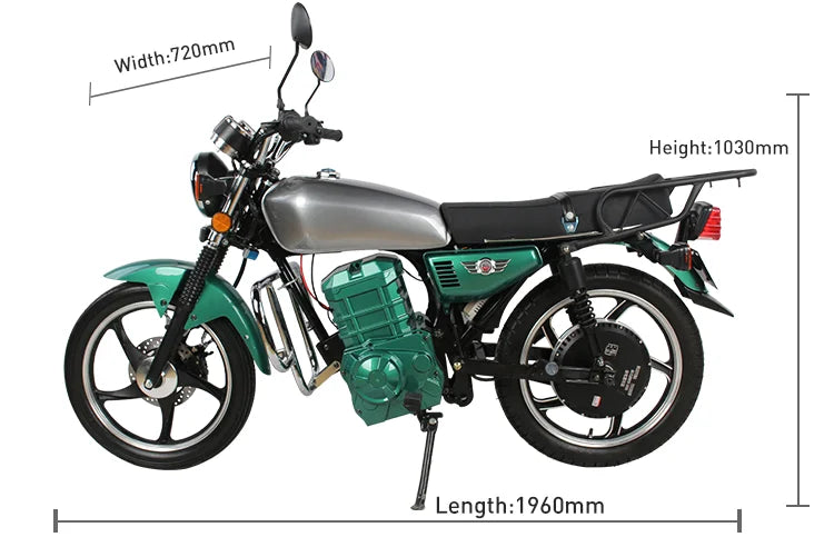 Electric Racing Motorcycles Max Loading 200kg Motor 15 Inch Vacuum Tire Fast Electric Motorcycle