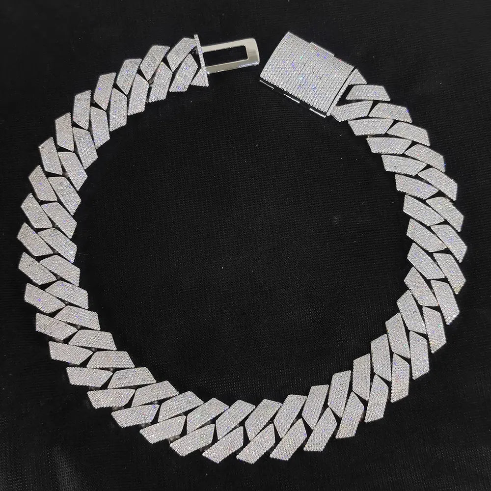 Hip Hop Jewelry Men Iced Out Chains Big Heavy 25mm Six Rows Cz Stone Cuban Link Chain High Quality Bling Necklace ﻿