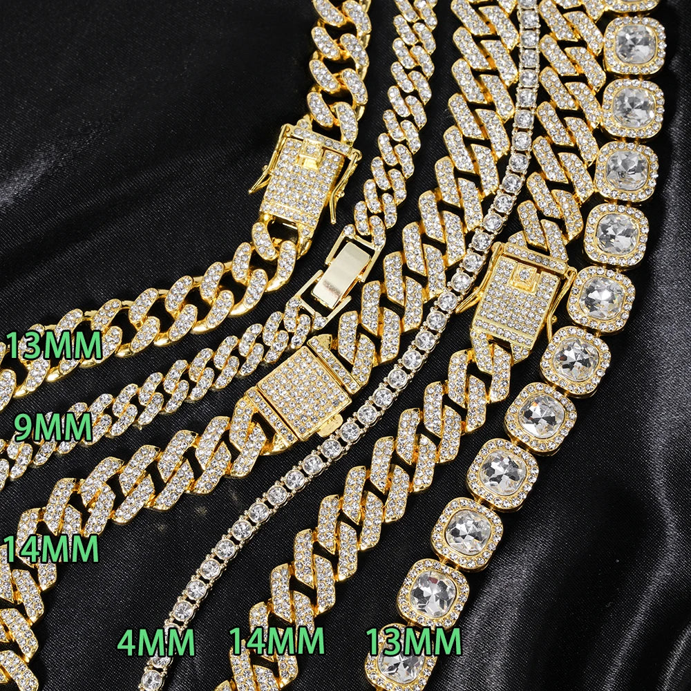 New Last Supper Pendant Cuban Chain Necklace With 14mm Iced Out Chain Fashion Hip Hop Men Charm Pendant Tennis Necklaces Jewelry