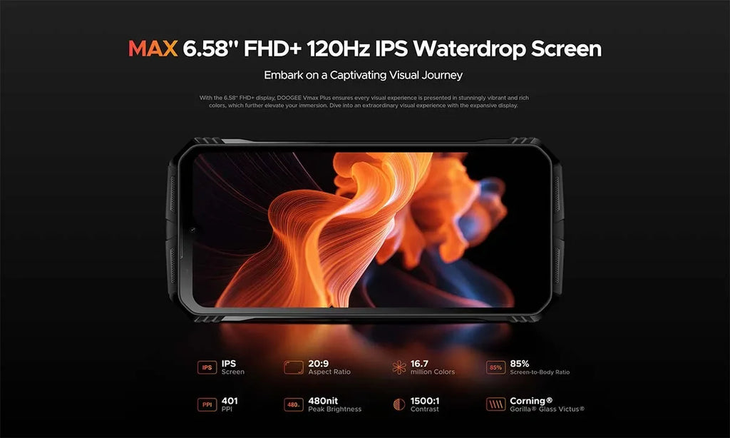 DOOGEE V Max Plus Rugged Phone 6.58" Display Dimensity 7050 Telephone Portable 36GB+512GB 22000mAh 200MP Smartphone Android 14