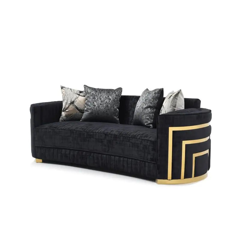 Black Sofa G00523A-S, Modern Design, Elegant and Comfortable Home Seating, Ideal for Living Room and Lounge Spaces