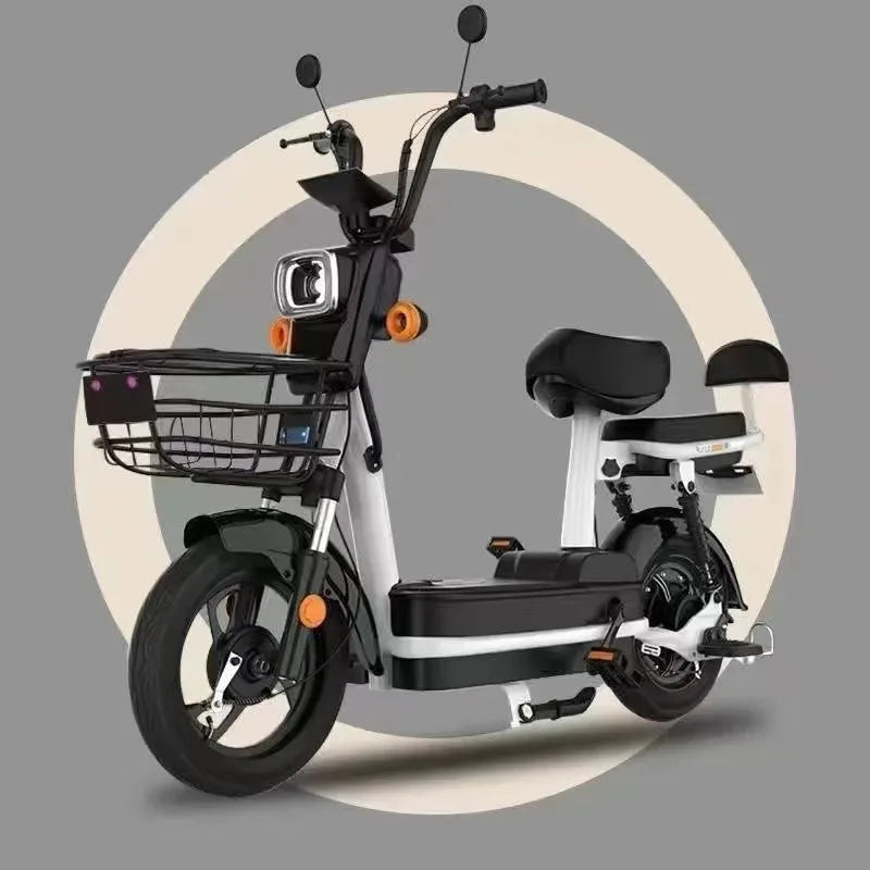 High-end 48V 350W Electric Bicycle For Adults Smart Digital Brushless Motor Rear Hub Carbon Steel Frame 3-Speed City Bike