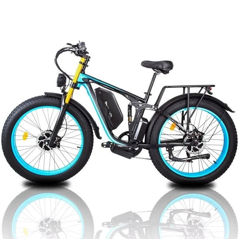 SXLL 26 inch fat tire brushless dual motor electric bicycle 48V 23AH battery electric mountain bike 7 speed electric bicycle UL2