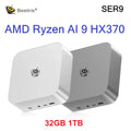 Beelink SER9 Pro AMD Ryzen AI 9 HX 370 / R7 H255 Powerful AI PC LPDDR5X 8000MHz Mini Gaming PC NVMe SSD Desktop Gamer Computer