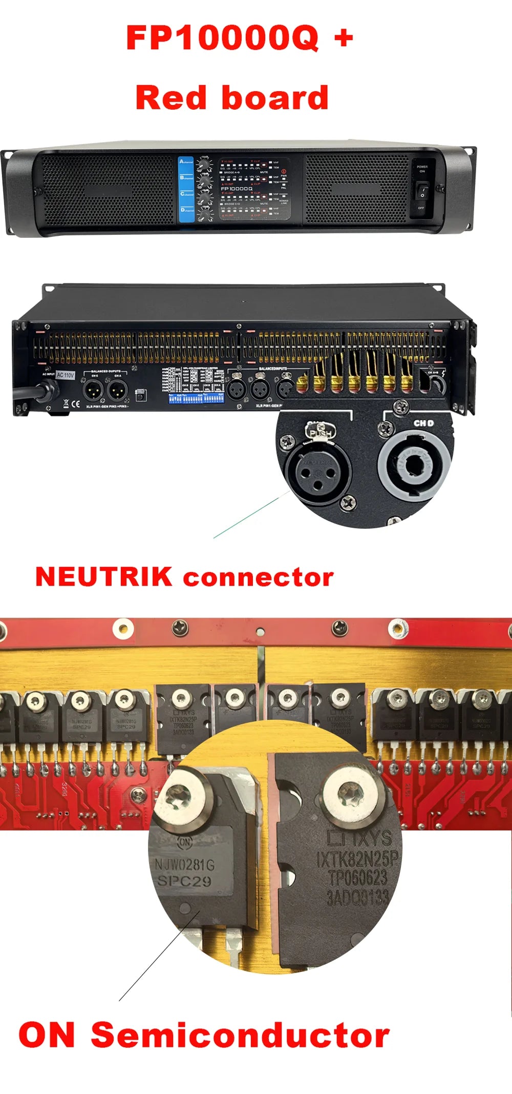 FP10000Q/FP20000Q Professional Audio Power Amplifier 2 Ohm Stable 4 Channels Class TD Amp 4x1350W 10000 Watts ON-Semi Live Show