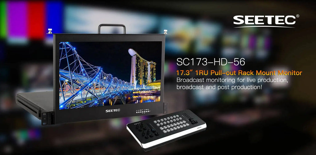 SEETEC SC173-9HD-56 17.3 Inch 1RU Pull Out Rack Mount Monitor Full HD1920x1080 for Broadcast Director Monitor