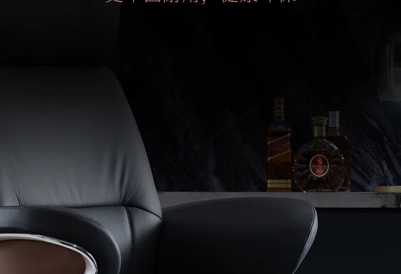 Italian Light Luxury Chiar Leather Boss Office Cowhide Comfortable President Chair Swivel Computer Silla Oficina Furniture