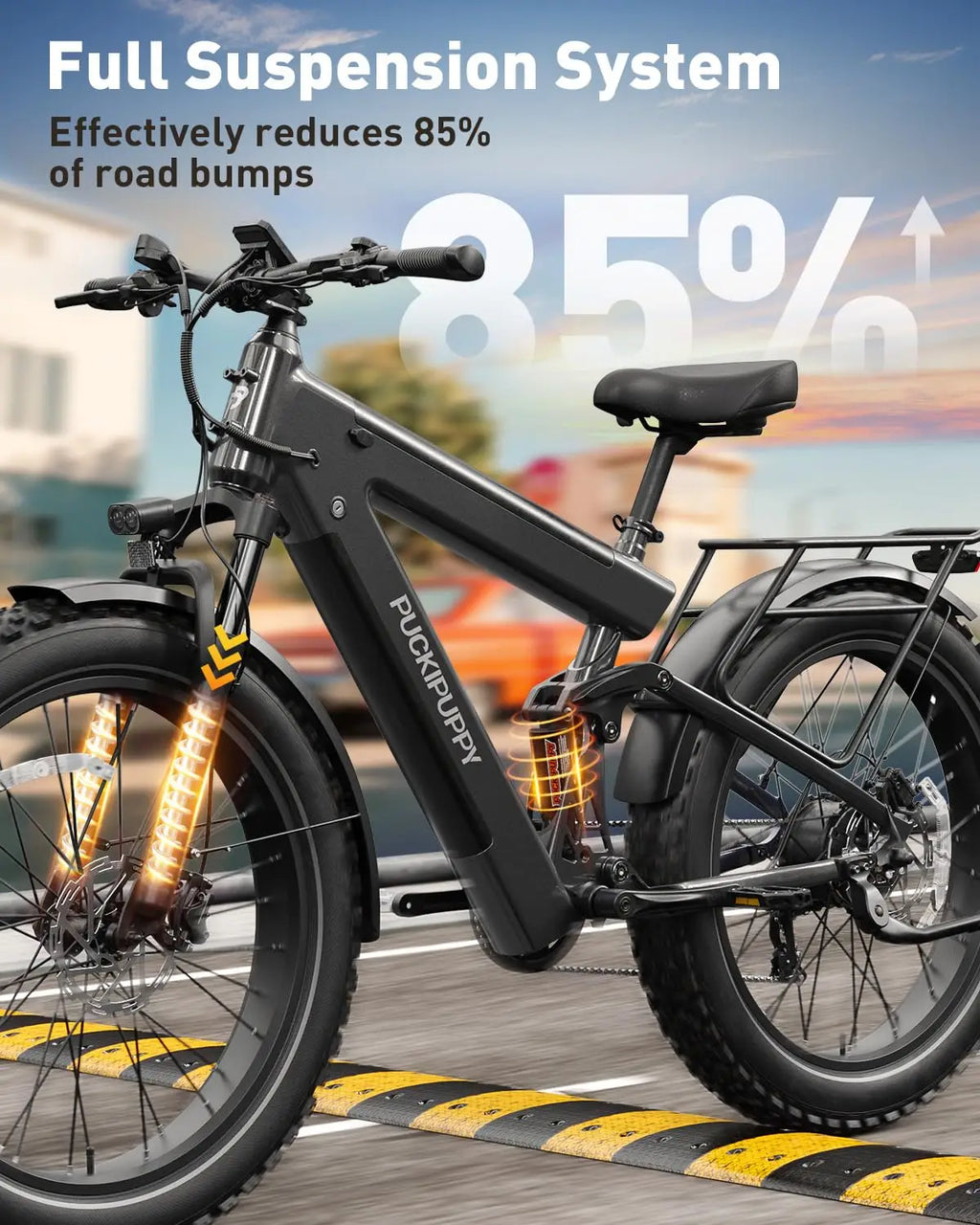 PUCKIPUPPY Bulldog Dual Battery E-bike 1350W 48V 30AH With Luxury Accessory Pack And Extra 15Ah Battery Electric Mountain Bike