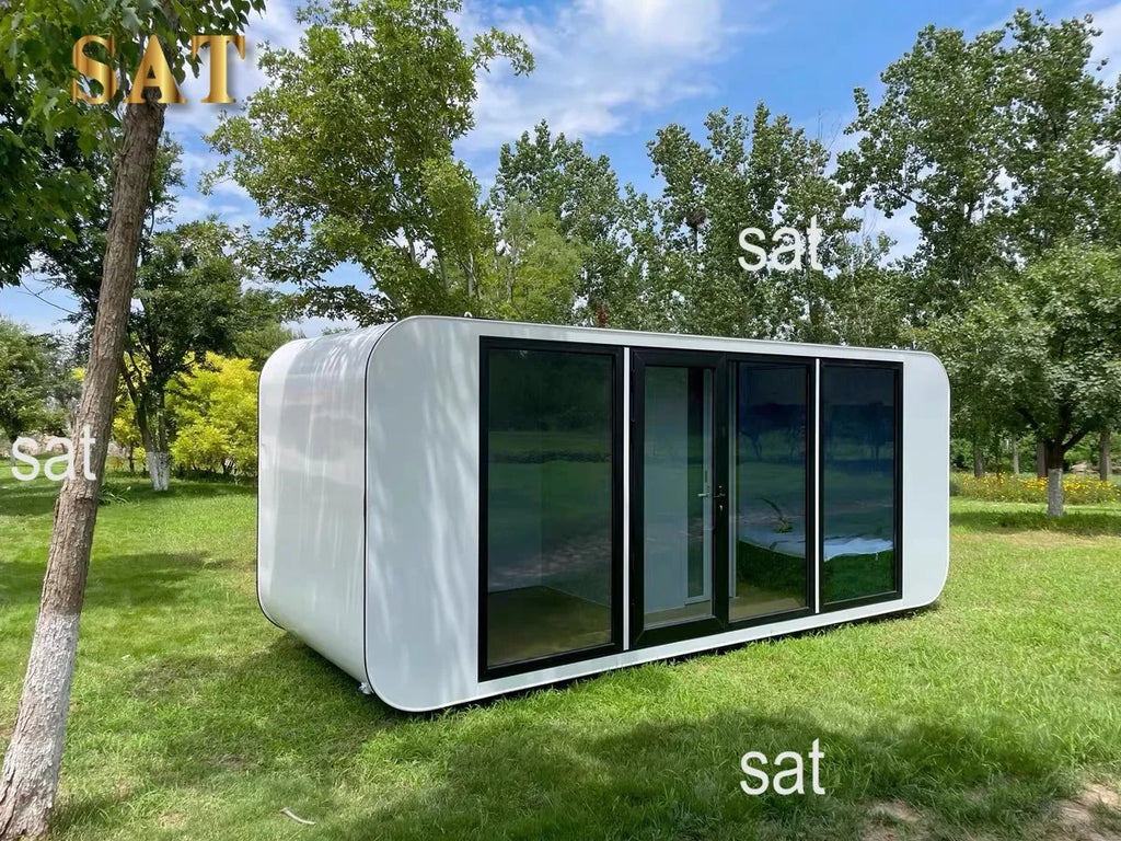 A for Customized Prefabricated Mobile Eco Apple Luxury 2 Bedroom Commercial Space Capsule House With Kitchen