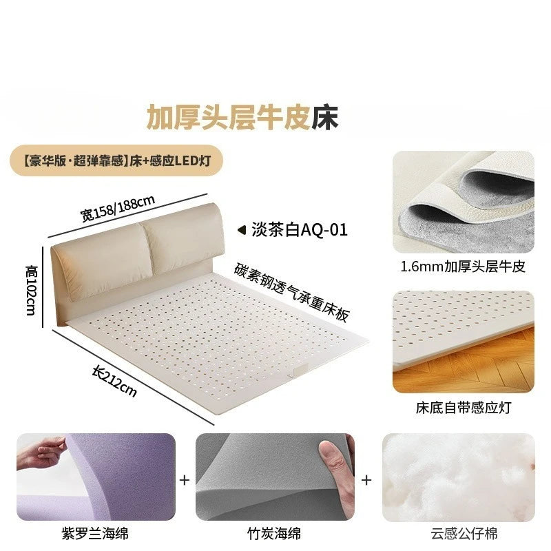 Suspended bed board, simple modern carbon steel frame bed