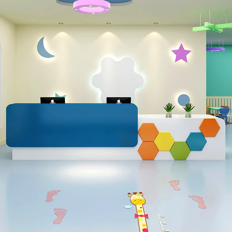 Beauty Institution Reception Desk Kindergarten Children Paradise Checkout Page Early Education Luxury Mostrador Unique Furniture