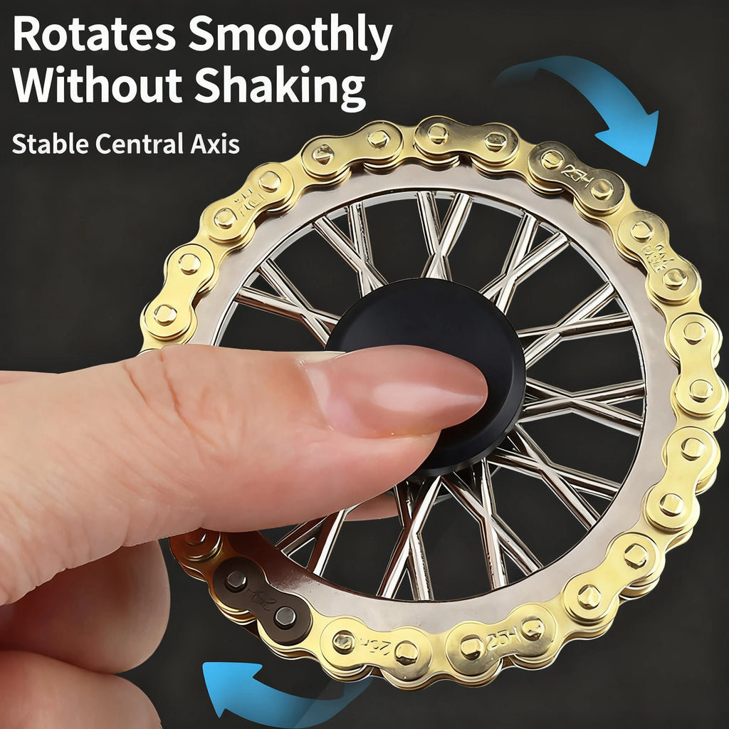 Metal Flywheel Gear Chain Gyro Fingertip Gyro Sprockets Fidgets Toy Anti-stress Fidgeting Spinners Finger Exercise Toys Xmas