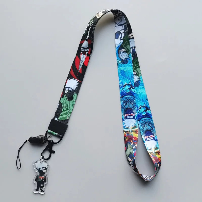 Cartoon Narutos Japanese Anime Lanyard Neck Strap Kakashi Keychain for Pendant Fashion Key Ring Cosplay Accessories Gifts