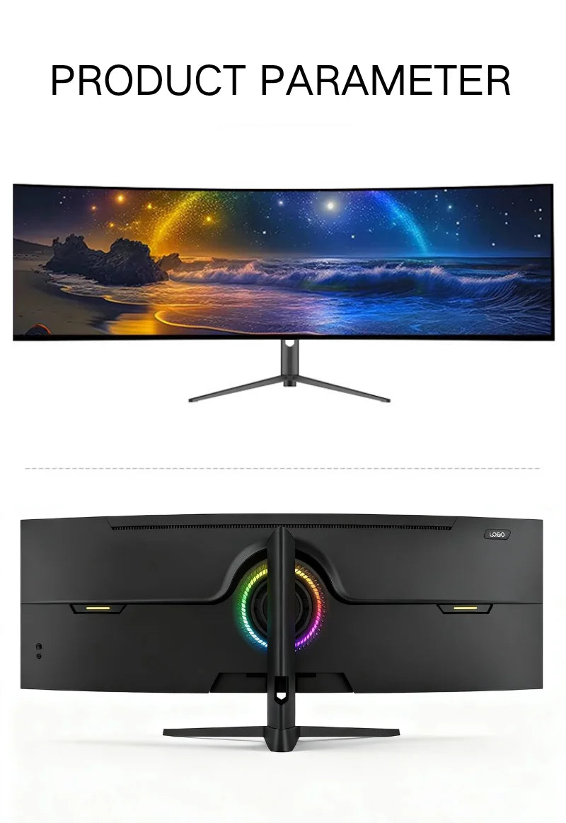 49 Curved Ultra Wide Gaming Display 3800R 165Hz 5120x1440 HDR USB C Charging Adjustable Stand Monitor  DeskTop