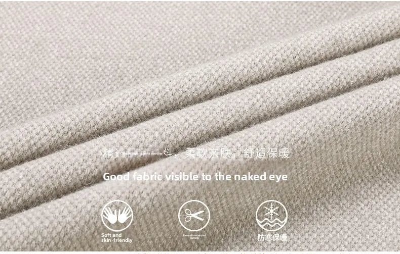Hot Sales Cartoon Dog Embroid Men's Sweater Lapel Thicken Knit Pullover Winter Design Quality Fake Two Pieces Warm Men's Wear