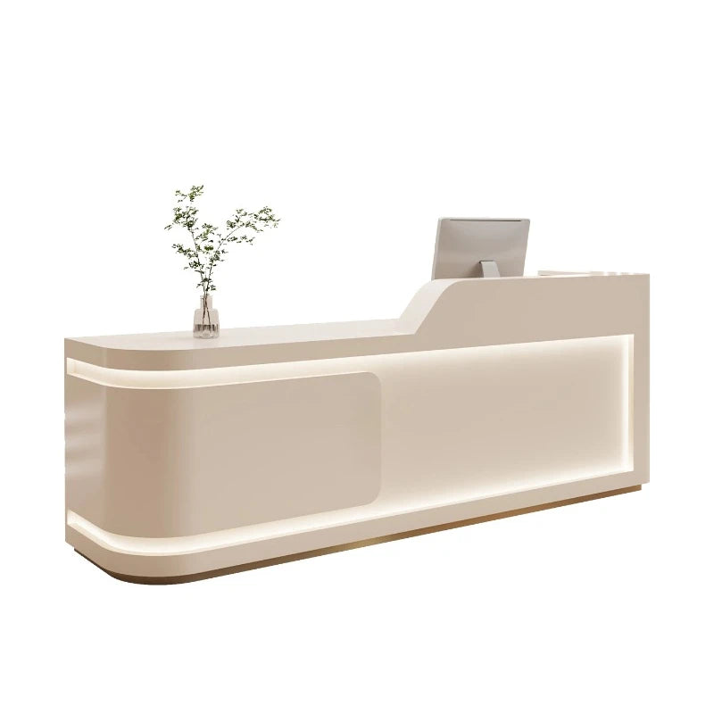 Nordic Cream Style Reception Desks French Clothing Store Beauty Salon Cashier Desk Training Institution Office Furniture FYRD