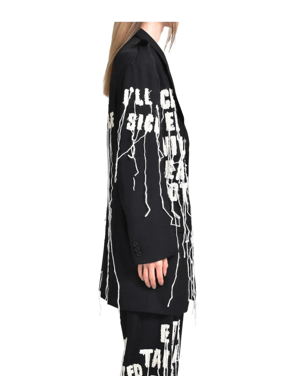 YOJI OOAK Japanese original patchwork letter tassel design sense suit jacket embroidered suit jacket for men