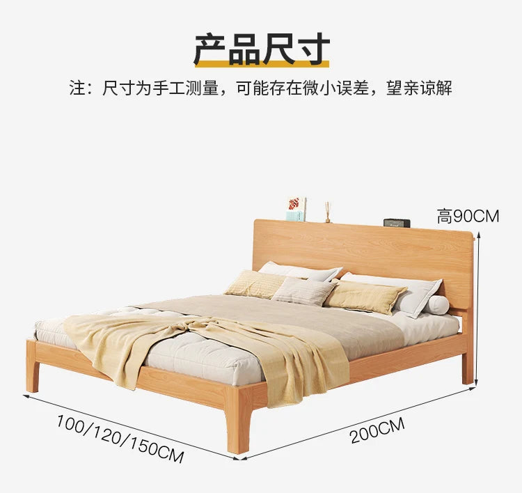 Elegant Storage Double Bed Frame Wood Platform Modern Twin Queen Bed Frame Full Size Nightstands Cama Moderno Lujo Furniture
