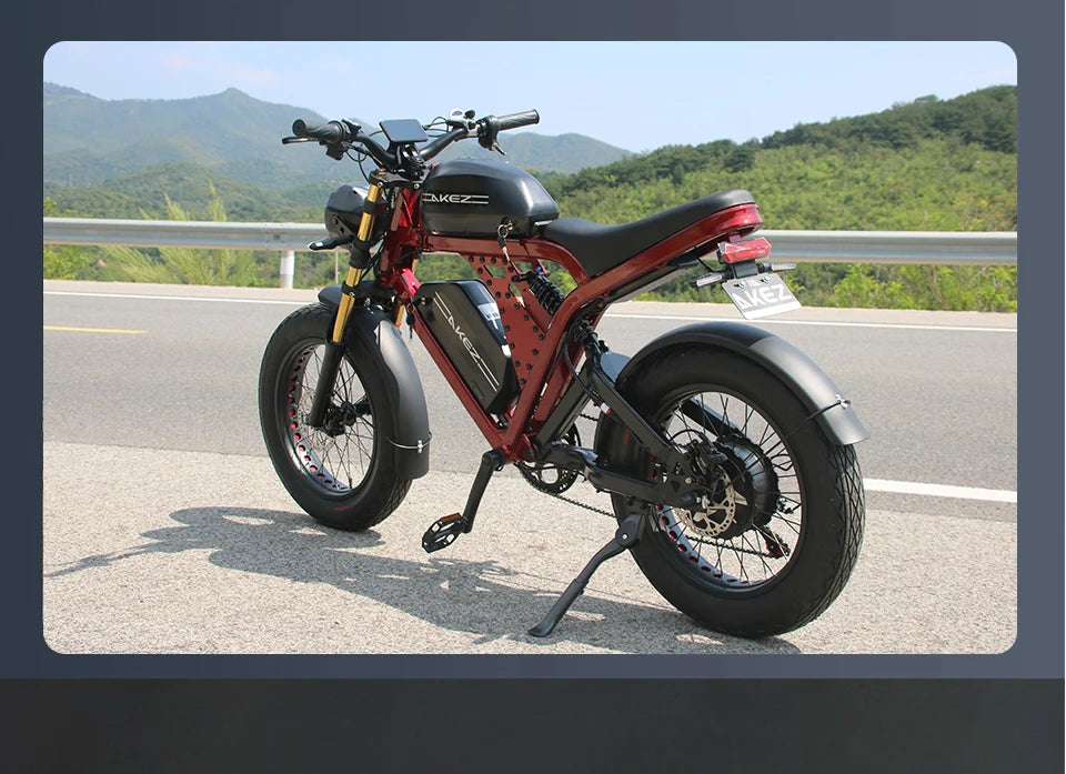 US Stock | AKEZ 52V 1500W E-Bike for Adults, 55Ah Battery, Long Range Powerful Electric Bicycle Aluminum Alloy Frame