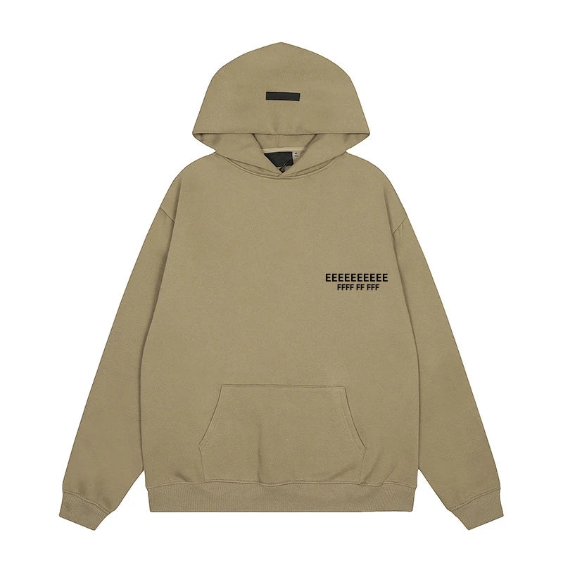 FW25 Double Line Jogging Set Men's Hoodies Luxury Design Front and Rear Silicone Letter Hoodies High Street Couple Pullover Set